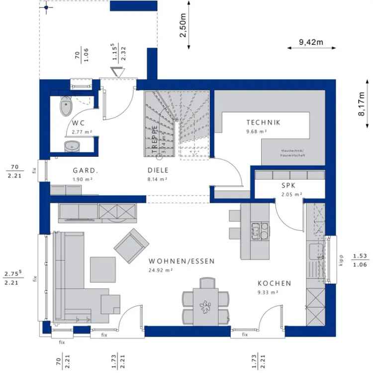 Familienhaus mit Garten - Offenes Wohnen und 2 Kinderzimmer