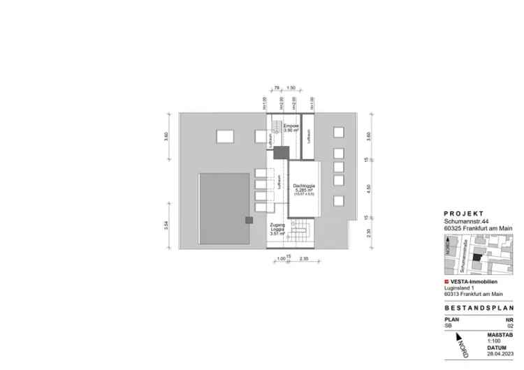 3-Zimmer Wohnung Frankfurt Westend Skylineblick Dachgeschossausbau