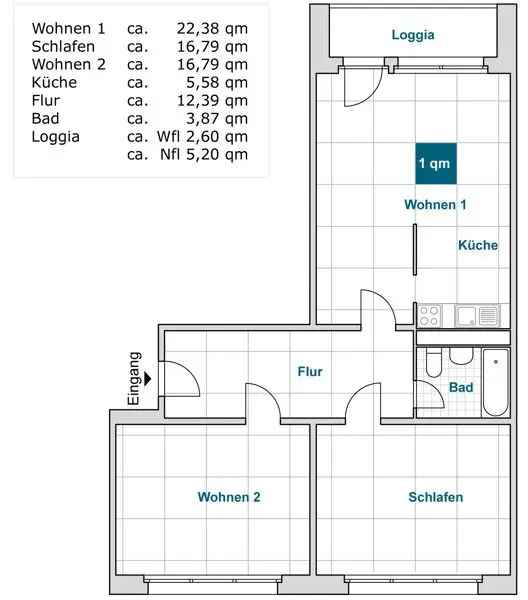 Etwas besonderes: ansprechende 3-Zimmer-Wohnung