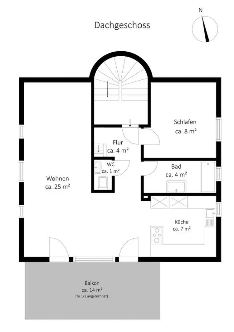 Dachgeschosswohnung im Blankeneser Treppenviertel mit Elbpanorama