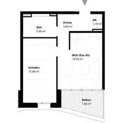 Wohnung (28.0 m²) zur Miete in München (Schleißheimer Straße 128, 80797 Munich, Germany)