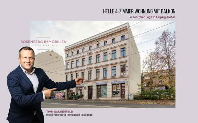 Helle 4-Raumwohnung mit Balkon in zentraler Lage in Leipzig / Gohlis