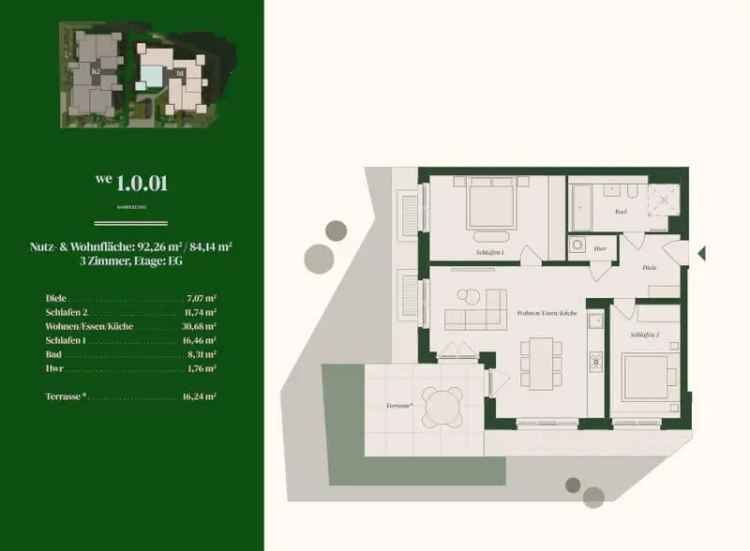Prov.-frei: 3-Zimmer Neubauwohnung