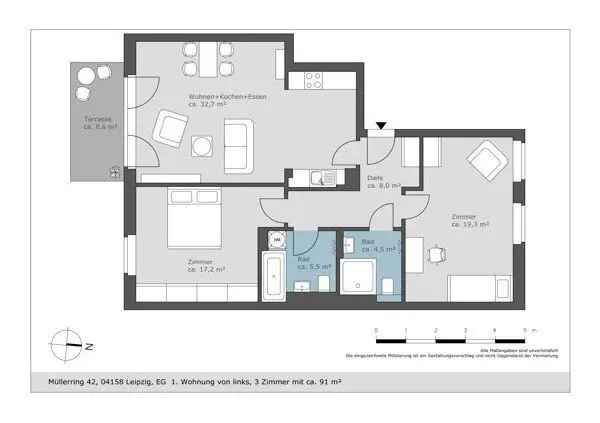 Exklusive 3 Zimmer Wohnung Leipzig Lindenthal Neubau