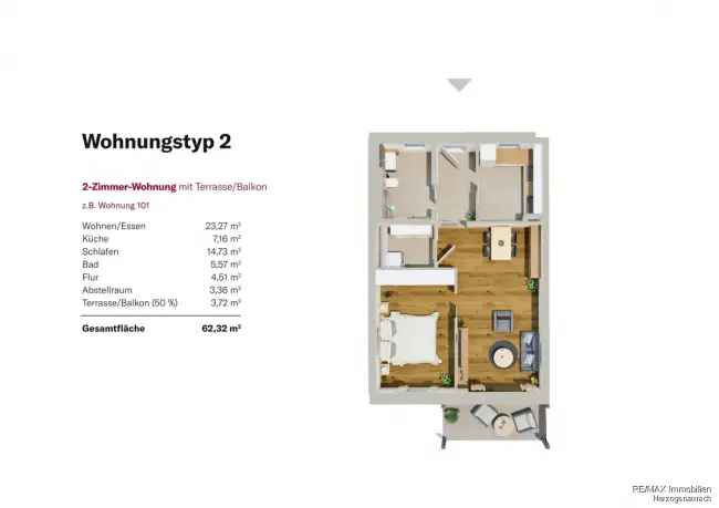 Neubau - 2-Zi.-Wohnung -  betreutes Wohnen