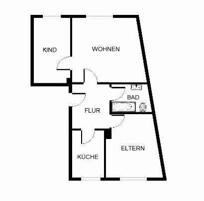 3-Zimmer-Wohnung in zentraler Lage