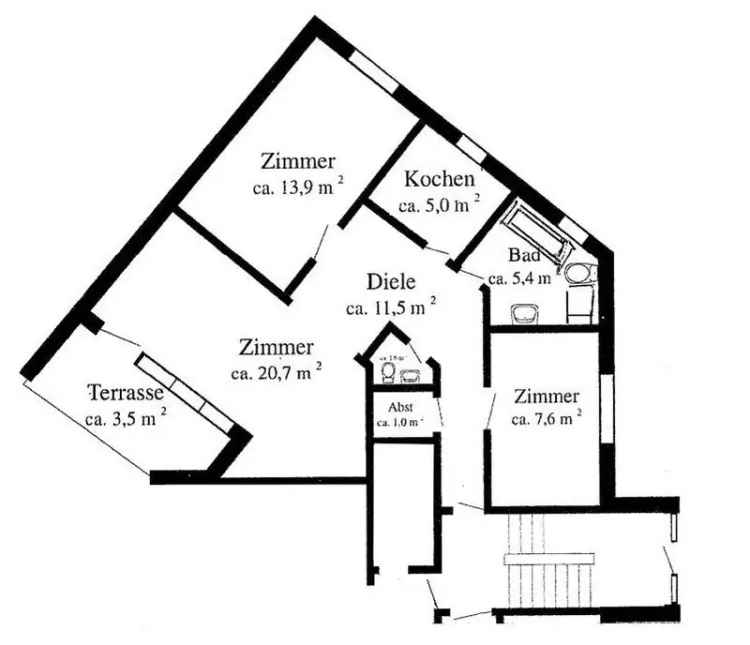 Frei lieferbare Eigentumswohnung mit 2,5 Zimmern auf ca. 70,2 m² Wohnfläche