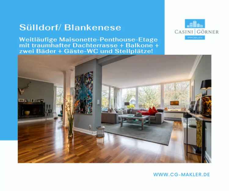 Sülldorf/ Blankenese – Weitläufige Maisonette-Penthouse-Etage mit traumhafter Dachterrasse!