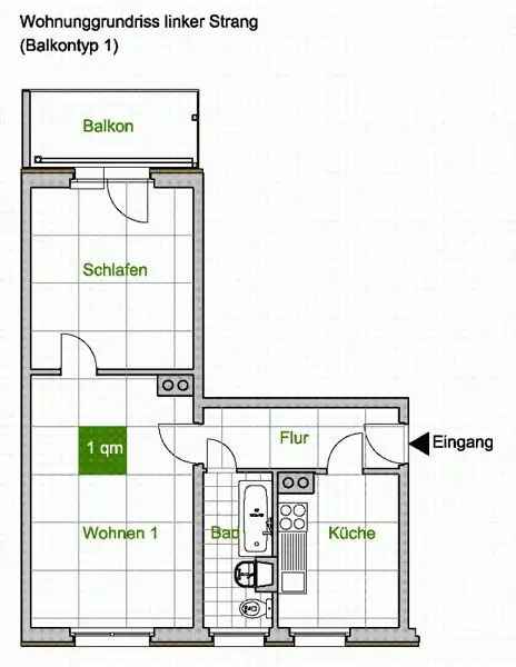 Paare aufgepasst! Schicke 2-Zimmer-Wohnung mit Balkon im Grünen!