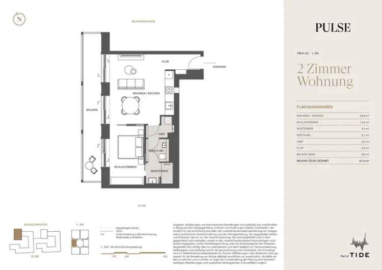 Traumhaftes zwei-Zimmer-Apartment im Neubauprojekt „PULSE“