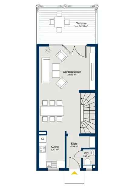 KFW 40 - Standard Neubau eines Reihenmittelhauses mit Süd-Garten in Untermenzing