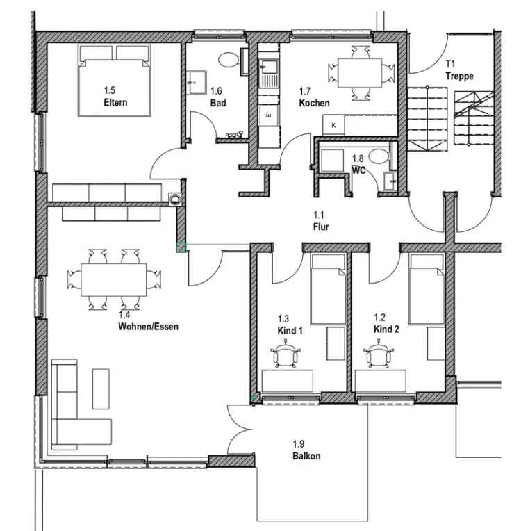 Helle und sanierte 4-Zimmer-Wohnung mit Balkon in Gerbrunn