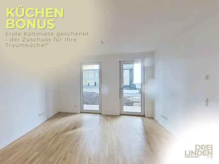Neubau DREILINDEN Living: Moderne 2-Zimmer-Wohnung mit höchstem Wohnkomfort und KÜCHENZUSCHUSS