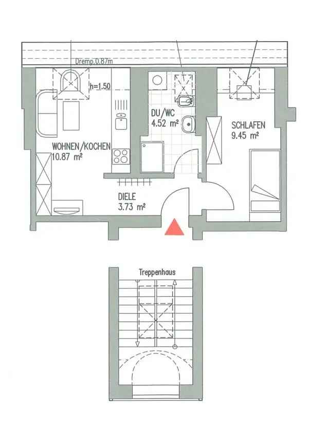 Dachgeschosswohnung Eutritzsch saniert moderne Dachterrasse