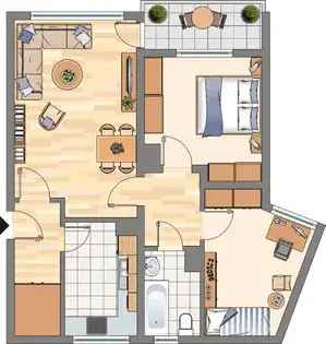 Wohnung (65.0 m²) zur Miete in Dortmund (Sprickmannweg 8, 44319 Dortmund, Germany)