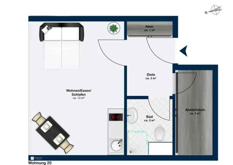 Gemütliche 1-Zimmer-Wohnung in Altschwabing