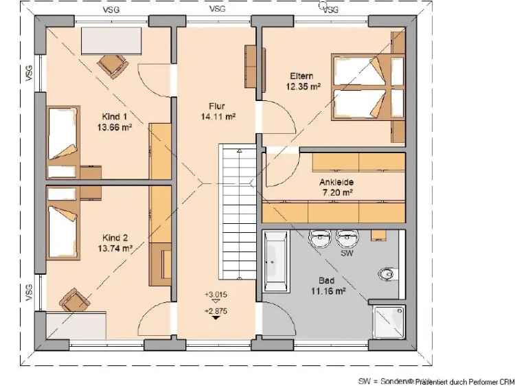 Stadtvilla Signus Familienhaus mit Wellnessbad