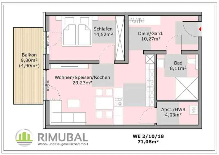 Energieeffiziente (KfW 55) altersgerechte 2-Zimmer Wohnung