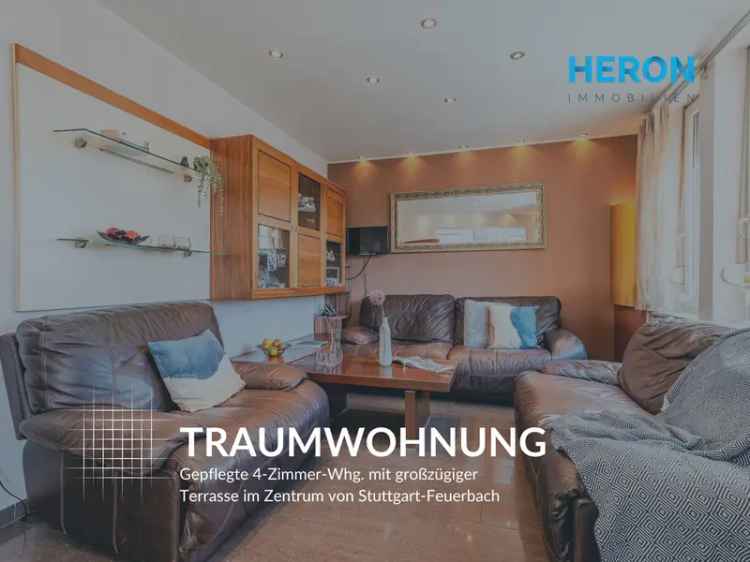 TRAUMWOHNUNG – Gepflegte 4-Zimmer-Whg. mit großzügiger Terrasse im Zentrum von Stuttgart-Feuerbach