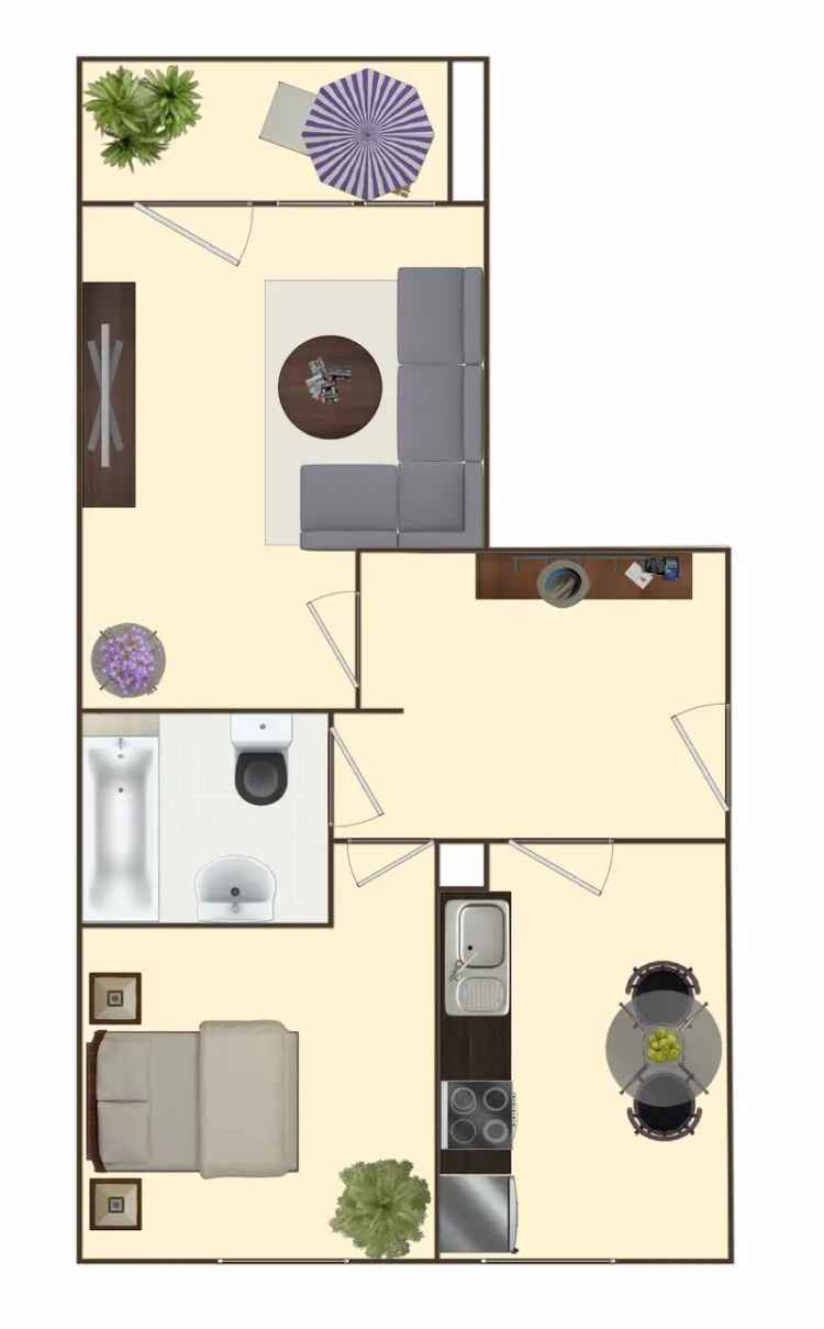 Top sanierte 2-Zimmer-Wohnung mit Balkon.